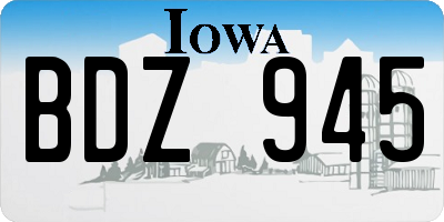 IA license plate BDZ945
