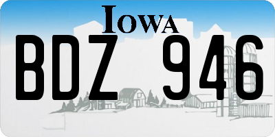 IA license plate BDZ946