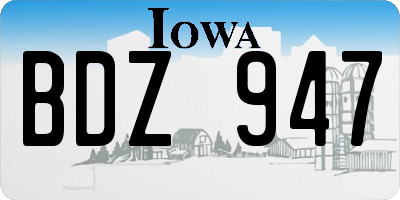 IA license plate BDZ947
