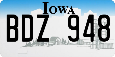 IA license plate BDZ948