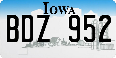 IA license plate BDZ952
