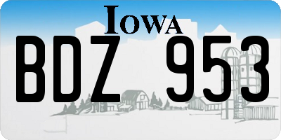 IA license plate BDZ953