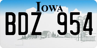 IA license plate BDZ954