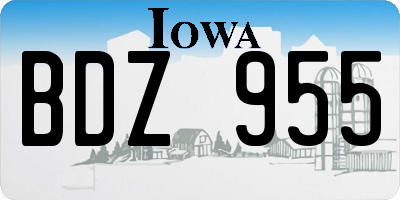 IA license plate BDZ955