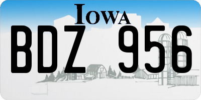 IA license plate BDZ956