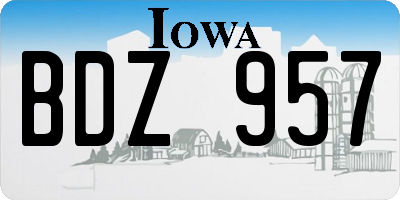 IA license plate BDZ957