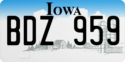 IA license plate BDZ959