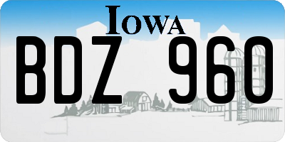 IA license plate BDZ960