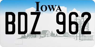 IA license plate BDZ962