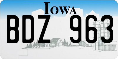 IA license plate BDZ963