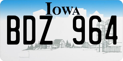 IA license plate BDZ964