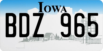 IA license plate BDZ965