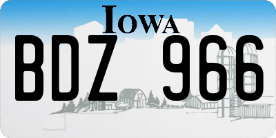 IA license plate BDZ966