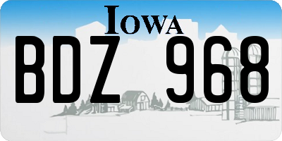 IA license plate BDZ968