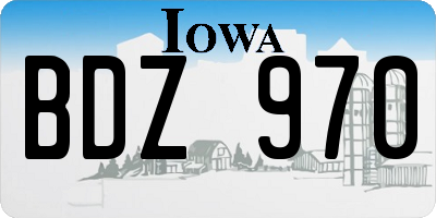 IA license plate BDZ970