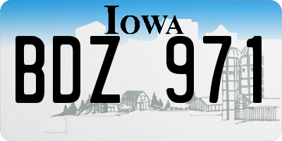IA license plate BDZ971