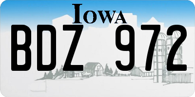 IA license plate BDZ972