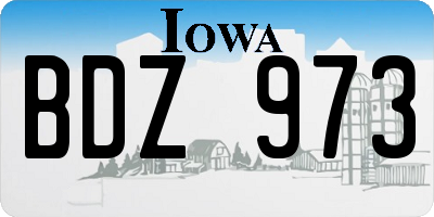 IA license plate BDZ973