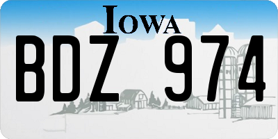 IA license plate BDZ974