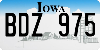 IA license plate BDZ975