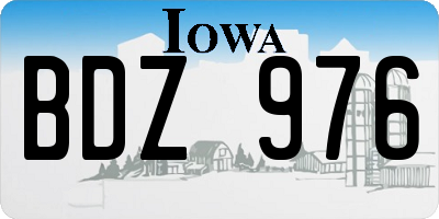 IA license plate BDZ976