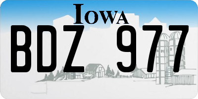 IA license plate BDZ977
