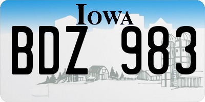 IA license plate BDZ983