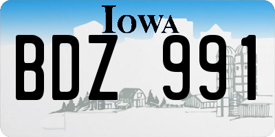 IA license plate BDZ991