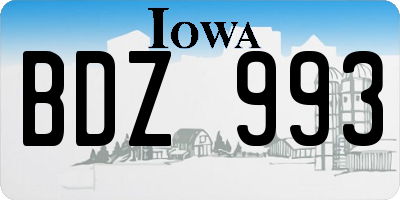 IA license plate BDZ993