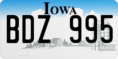 IA license plate BDZ995