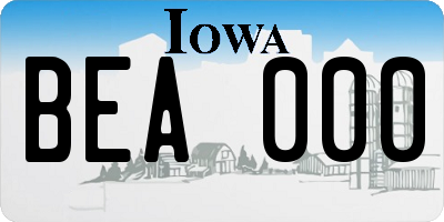 IA license plate BEA000