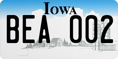 IA license plate BEA002