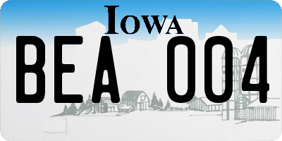 IA license plate BEA004