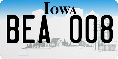 IA license plate BEA008