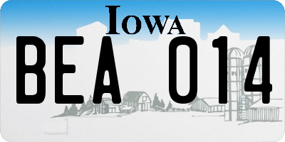 IA license plate BEA014