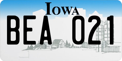 IA license plate BEA021