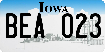 IA license plate BEA023