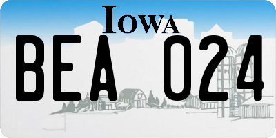 IA license plate BEA024