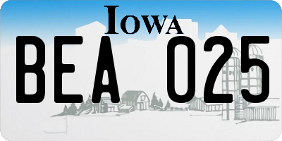IA license plate BEA025