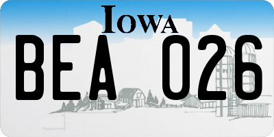 IA license plate BEA026