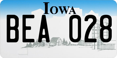 IA license plate BEA028