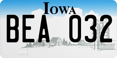 IA license plate BEA032