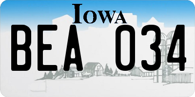 IA license plate BEA034