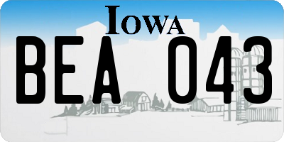 IA license plate BEA043