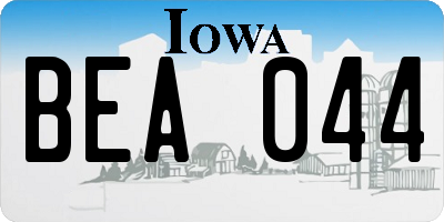 IA license plate BEA044