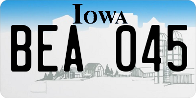 IA license plate BEA045