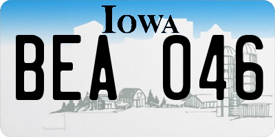 IA license plate BEA046
