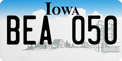 IA license plate BEA050