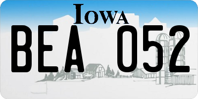 IA license plate BEA052