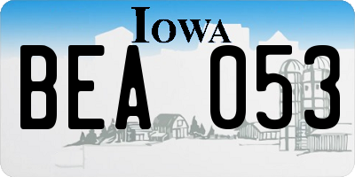 IA license plate BEA053
